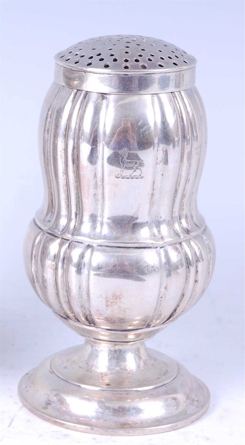 Lot 1146 - A circa 1900 continental white metal muffinier,...