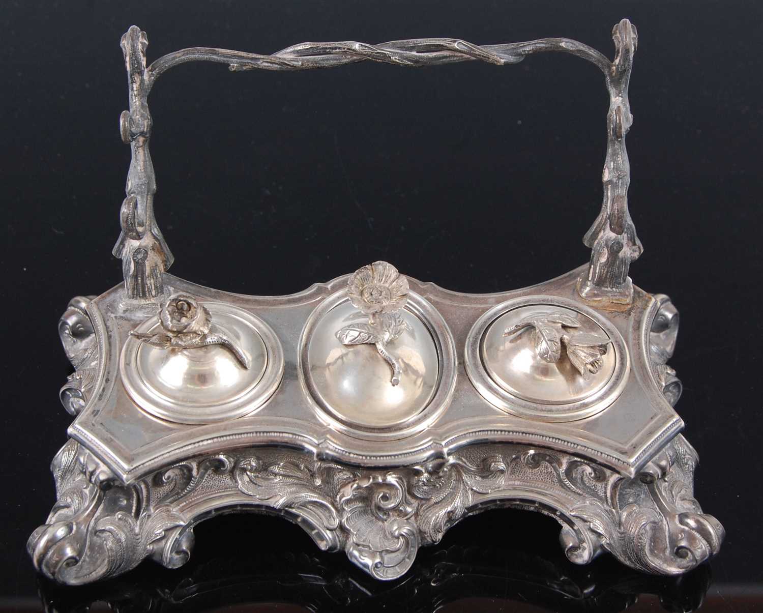 Lot 1148 - A late 19th century French silver clad desk...