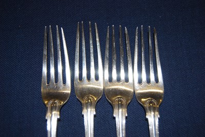 Lot 1177 - An early Victorian silver part cutlery suite,...