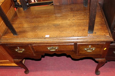 Lot 1279 - A late 18th century oak and crossbanded three...
