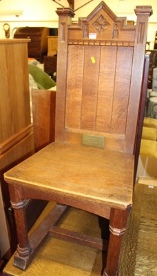 Lot 1301 - An early 20th century oak Gothic revival...