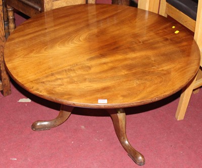 Lot 1344 - A 19th century mahogany circular low pedestal...
