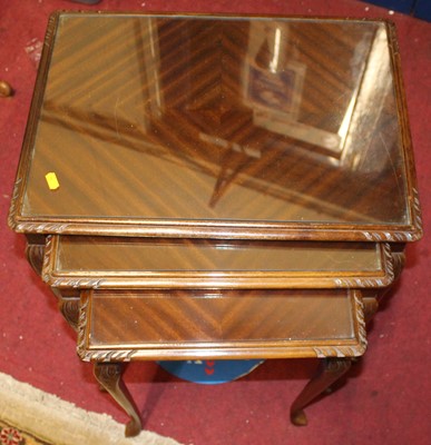Lot 1423 - A reproduction mahogany and beech nest of...
