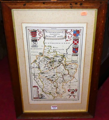 Lot 1025 - After Bleau - Bedfordshire engraved county map,...