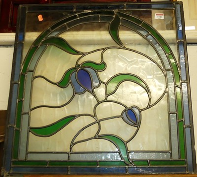 Lot 1026 - A glass lead light 60x60cm