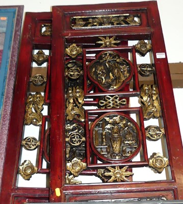 Lot 1027 - A pair of reproduction Chinese carved and...
