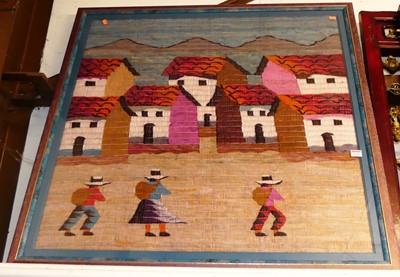 Lot 1028 - A large feltwork picture depicting a Central...