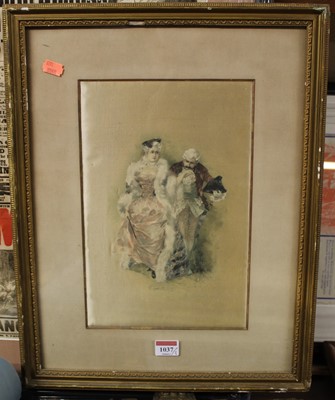 Lot 1037 - A pair of late Victorian courtship prints on...