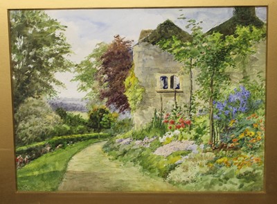 Lot 1049 - JW Dinrad - Garden scenes in Summer, pair...