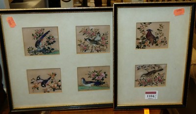 Lot 1104 - A set of six Chinese watercolours on ricepaper,...