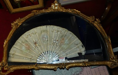 Lot 1120 - Mother-of-pearl and painted silk dress fan...