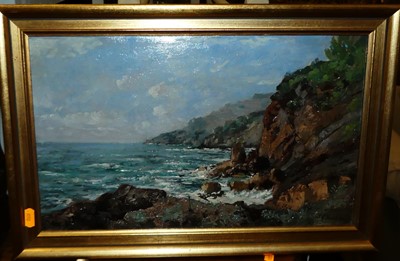 Lot 1122 - T Watts - Cottage on a riverbank, oil, signed...