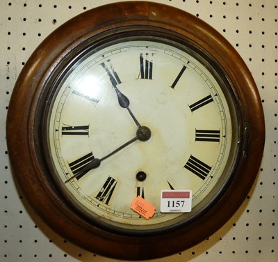 Lot 1157 - A circa 1900 walnut cased circular dial wall...
