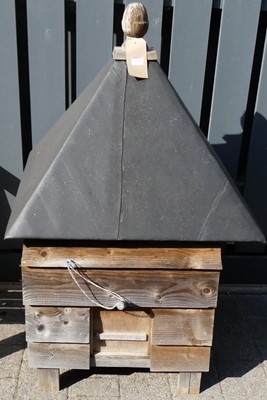 Lot 1180 - A boarded pine Duck house, with rise and fall...