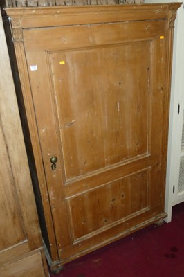 Lot 1195 - A French pine single door pantry cupboard,...