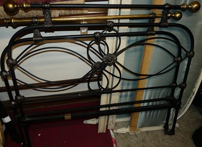 Lot 1206 - A Victorian style black painted wrought iron...