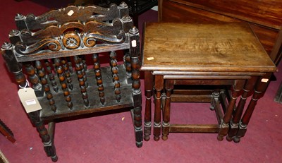 Lot 1237 - An early 20th century bobbin turned oak...