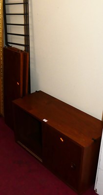 Lot 1212 - A 1970s teak single modular wall unit...