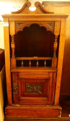 Lot 1241 - An Edwardian walnut ledgeback pot cupboard,...