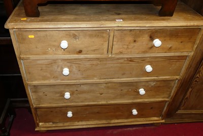 Lot 1245 - A Victorian pine round cornered chest of two...
