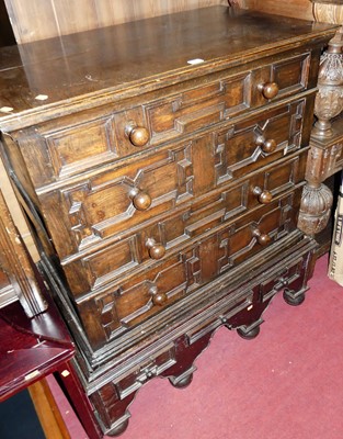 Lot 1257 - An antique geometric moulded oak...