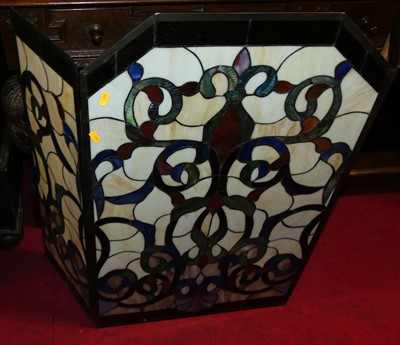 Lot 1262 - A contemporary coloured lead glass triptych...