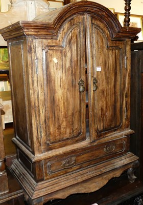 Lot 1265 - A contemporary rustic stained hardwood double...