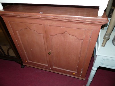 Lot 1313 - A 19th century painted pine double door low...