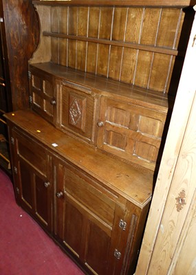 Lot 1272 - A contemporary joined oak dresser, the...