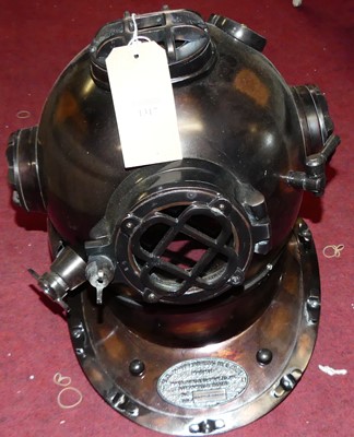 Lot 1317 - A reproduction burnished metal US Navy diving...