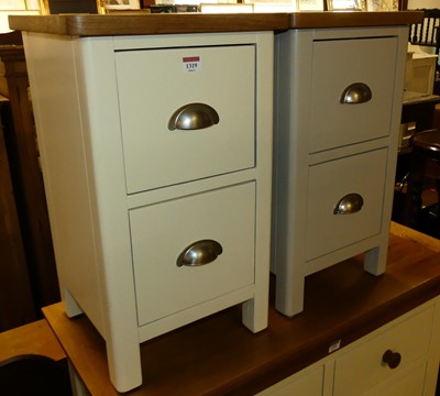 Lot 1319 - A pair of contemporary oak and painted two...