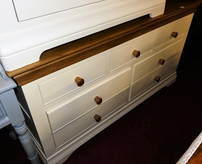 Lot 1321 - A contemporary oak and white painted low...