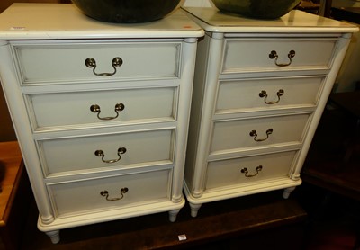 Lot 1281 - A pair of contemporary white painted round...