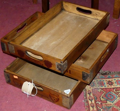 Lot 1337 - A contemporary graduated set of three stained...