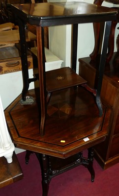 Lot 1283 - An Edwardian octagonal rosewood and inlaid...