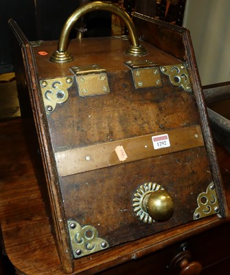 Lot 1292 - A late Victorian walnut and brass mounted coal...