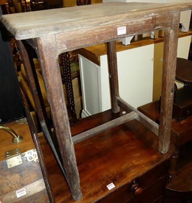 Lot 1293 - A 19th century rustic joined oak square side...