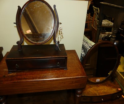 Lot 1295 - A 19th century mahogany oval swing dressing...