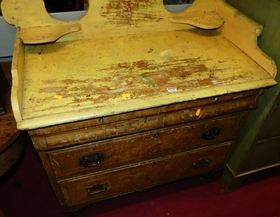 Lot 1298 - A Victorian painted pine three-quarter gallery...