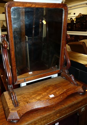 Lot 1304 - A mid-Victorian mahogany swing toilet mirror,...