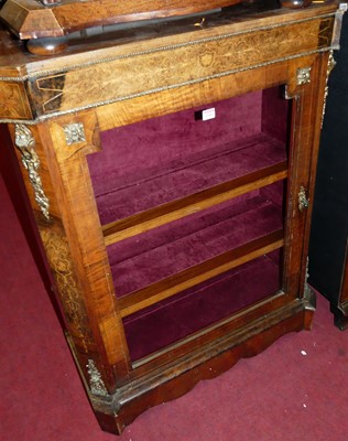 Lot 1305 - A Victorian figured walnut, floral satinwood...