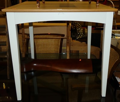 Lot 1342 - A contemporary light oak veneered and painted...