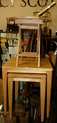 Lot 1345 - A contemporary light oak nest of two...