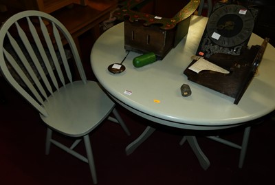 Lot 1356 - A contemporary grey painted beech circular...