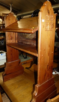 Lot 1372 - An ecclesiastical pitched pine lectern, w.84cm