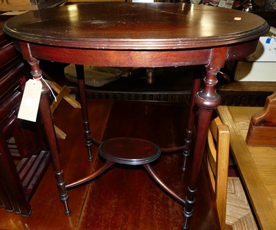 Lot 1376 - An Edwardian mahogany oval two-tier occasional...
