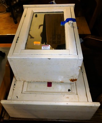 Lot 1392 - A painted hanging medical cabinet, together...