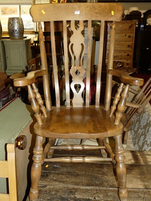 Lot 1415 - A contemporary beech splatback farmhouse...