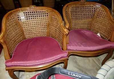 Lot 1418 - A pair of contemporary French style walnut and...