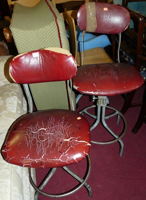 Lot 1422 - Two mid-20th century grey painted tubular...